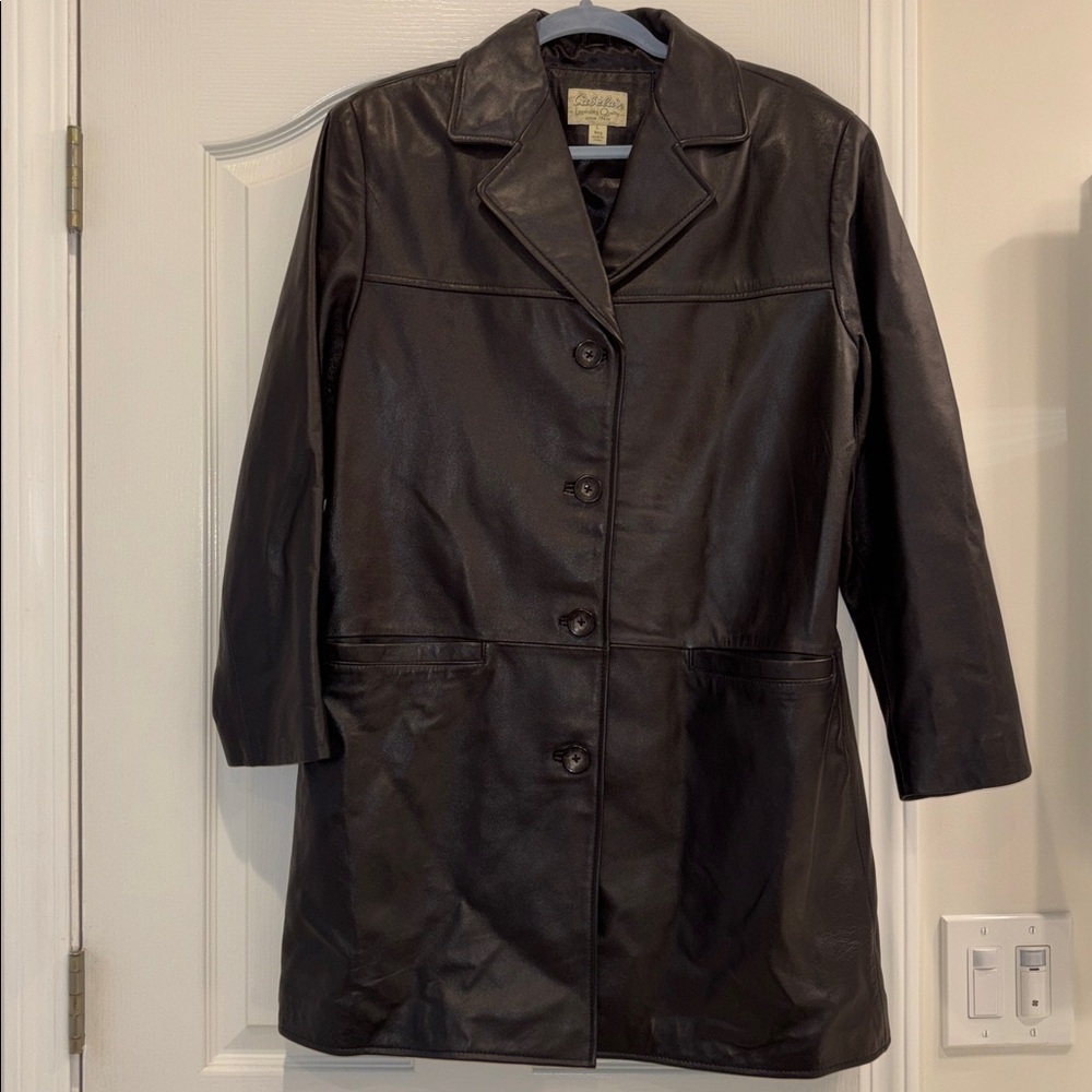 Cabela's Black Leather Coat